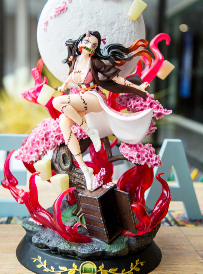 鬼灭之刃豆子gk鬼化爆血可亮魔方手办大型手办