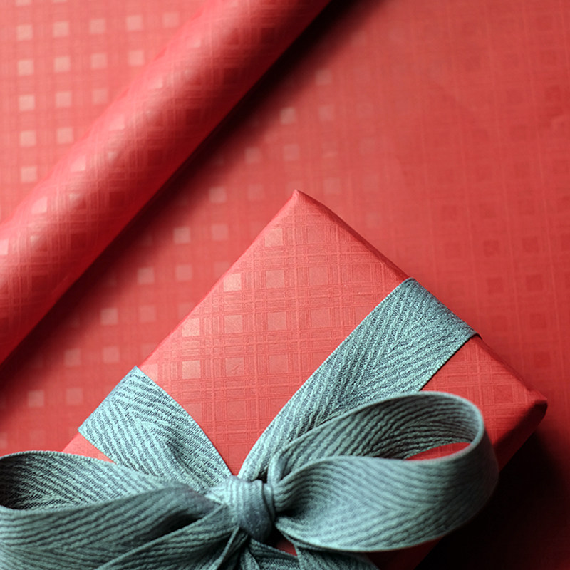 红色礼品礼品包装包装纸格纹中国红特特种喜庆老师包装纸