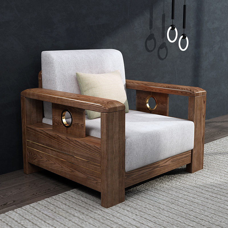 北欧限量白蜡户型小户沙发木色现代新胡桃木胡桃实木沙发