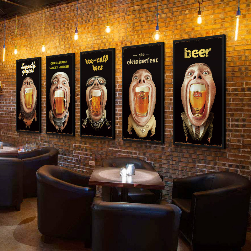 创意啤酒现代风格酒吧装饰画ktv夜店现代装饰画