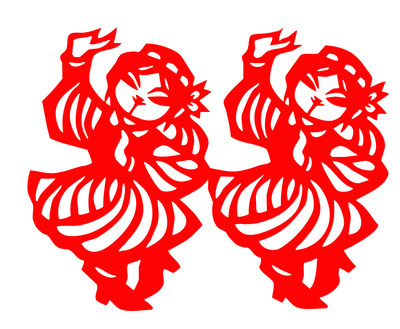 定制中国国风民族民族舞舞蹈艺术剪纸装饰纸盘剪纸