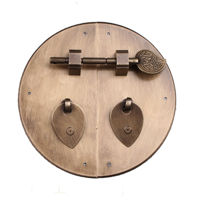 仿古中式柜门拉手古铜色明清家具圆面门牌老式门鼻直径12和15cm