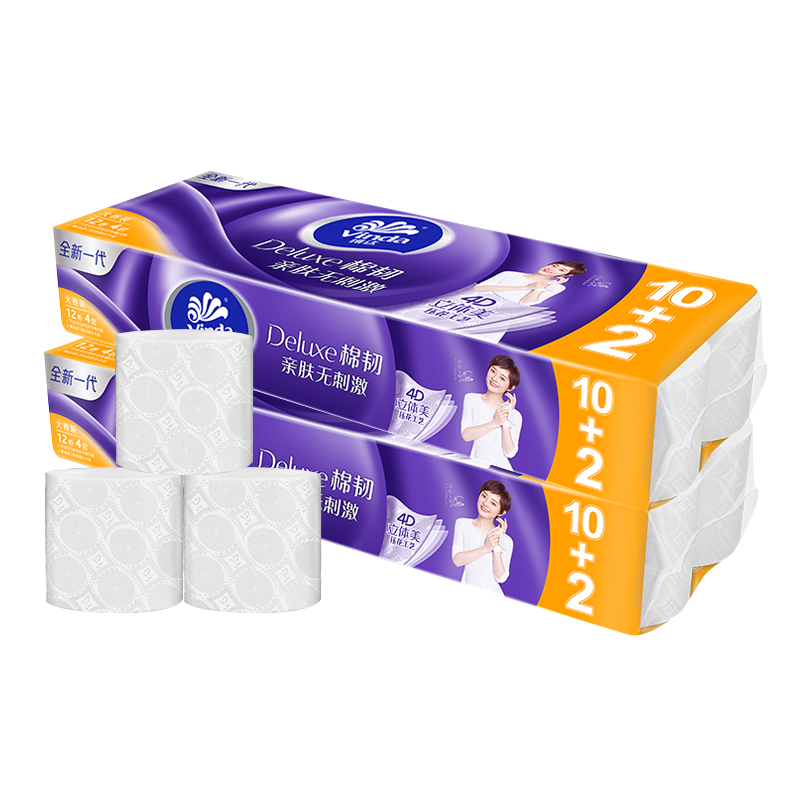 维达立体压花4层加厚140克24卷纸巾卫生纸手纸卷筒纸