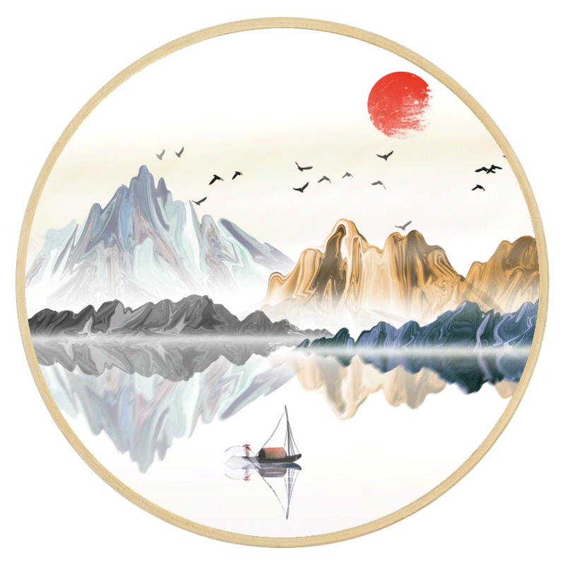 挂画装饰画新中式中式客厅禅意山水画茶室书房入户现代装饰画