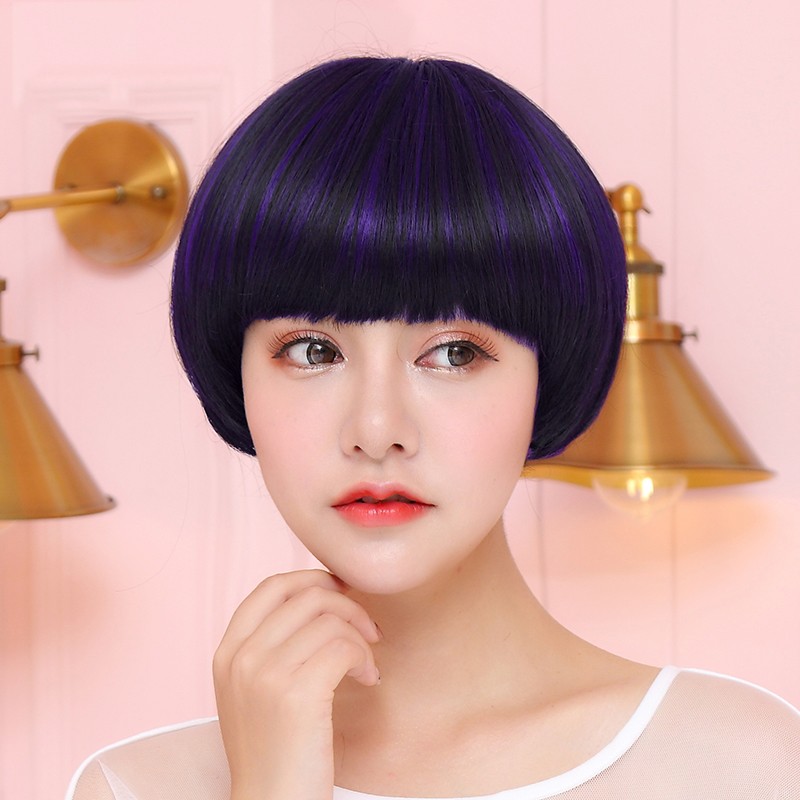 假发短发挑染bobo时尚学生个性自然贴服舒适日常整顶假发