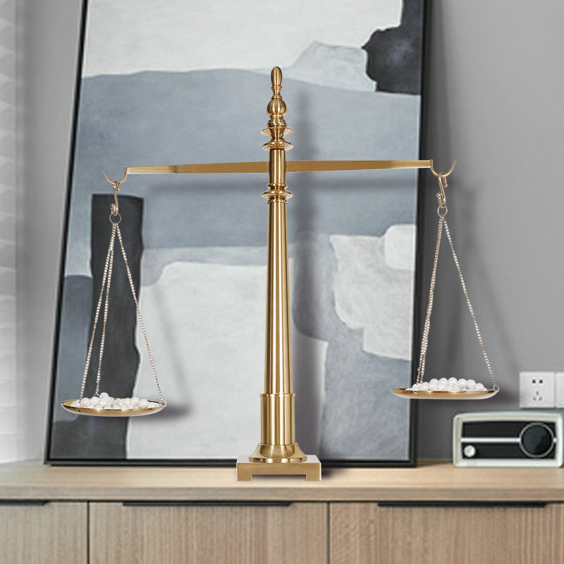 创意欧式办公室商店托盘天平平衡装饰品摆件开业摆件
