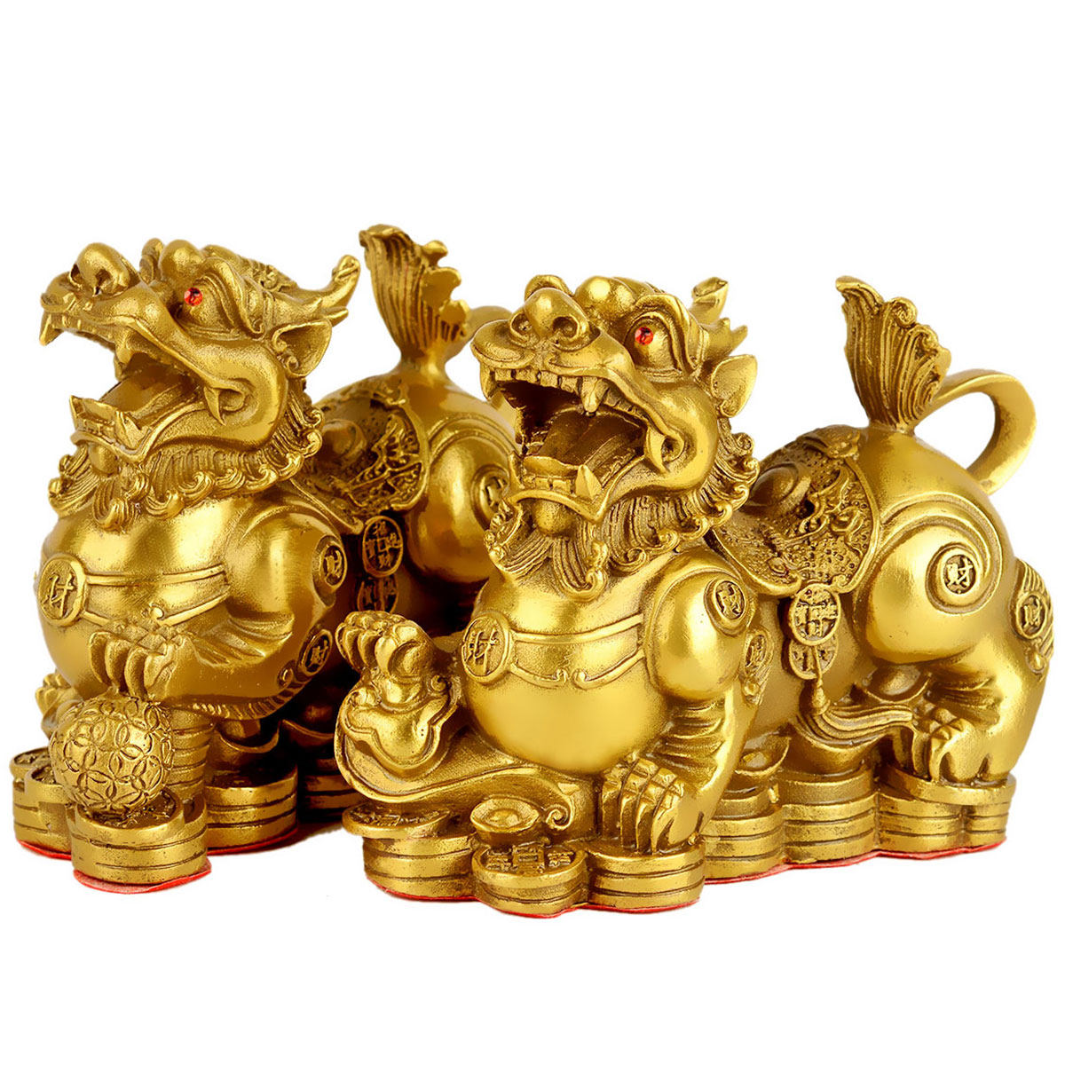 风水阁开光纯铜貔貅摆件一对招财镇宅聚财客厅摆件