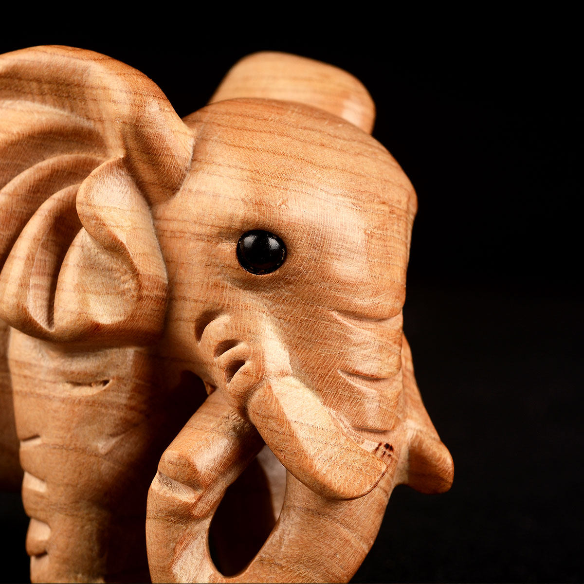 风水阁 桃木象摆件木雕桃木象实木大象一对摆件 礼品礼物