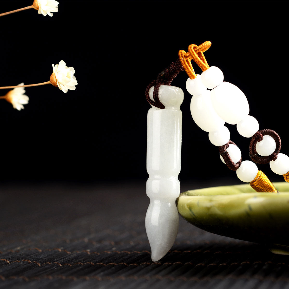 风水阁翡翠文昌笔吊坠项链男女款 翡翠挂件项饰学生礼物饰品