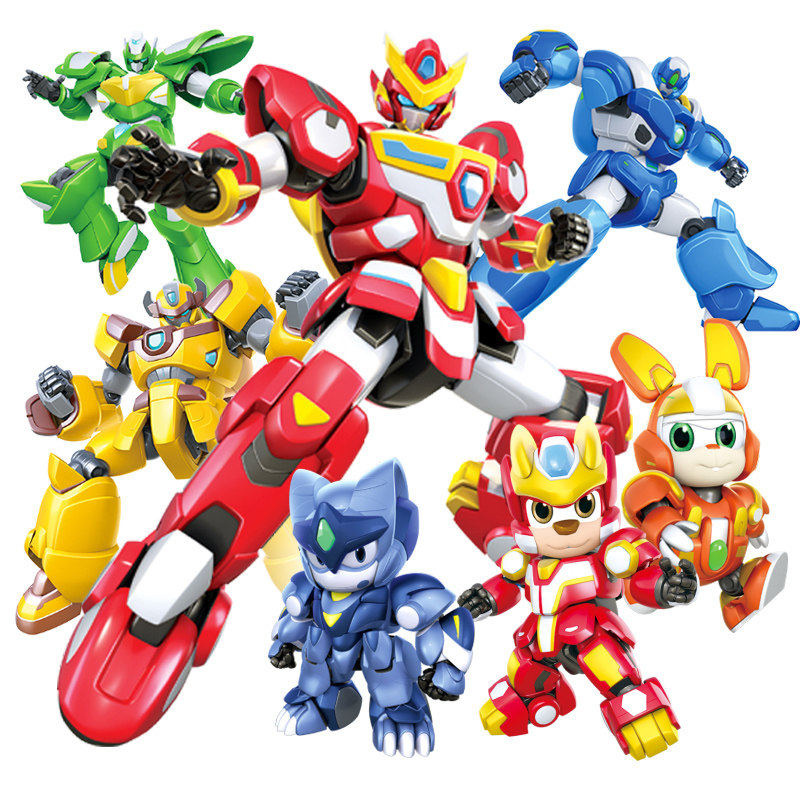 星原小宝2之神勇v5队变形机器人玩具金刚机甲新源星宝闪电兔 正版