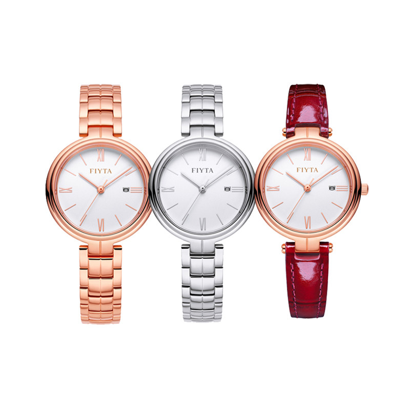 女士飞亚达fiyta手表卓雅石英表防水时尚潮流日历女表国产腕表