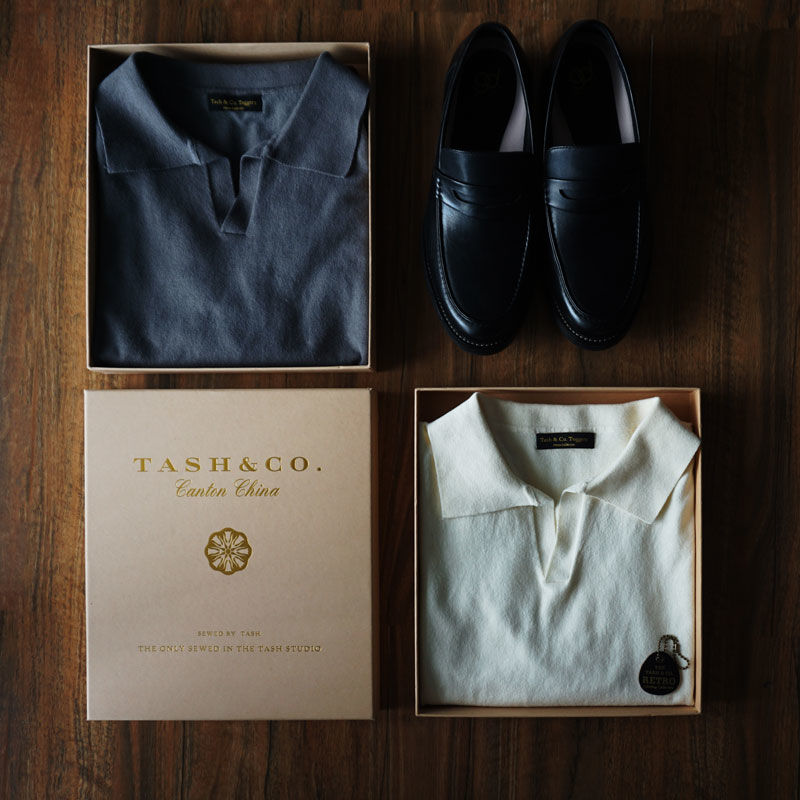 Tash&Co.天时精裁 意式马球polo衫针织短袖T恤男全棉舒适