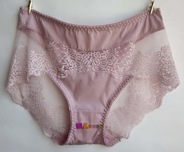 诗汾娜新款性感蕾丝搭配光面舒适中适中高腰女士内裤