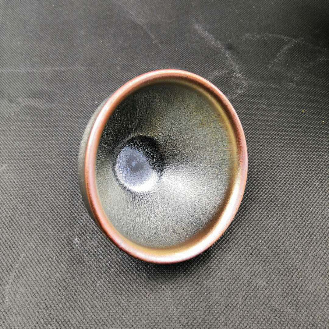 建盏茶杯建窑主人原矿银兔毫盏杯铁胎品茗功夫茶杯