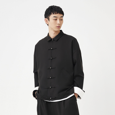 后序唐装男潮牌复古盘扣中式外套改良中山装男居士服中国风有套装