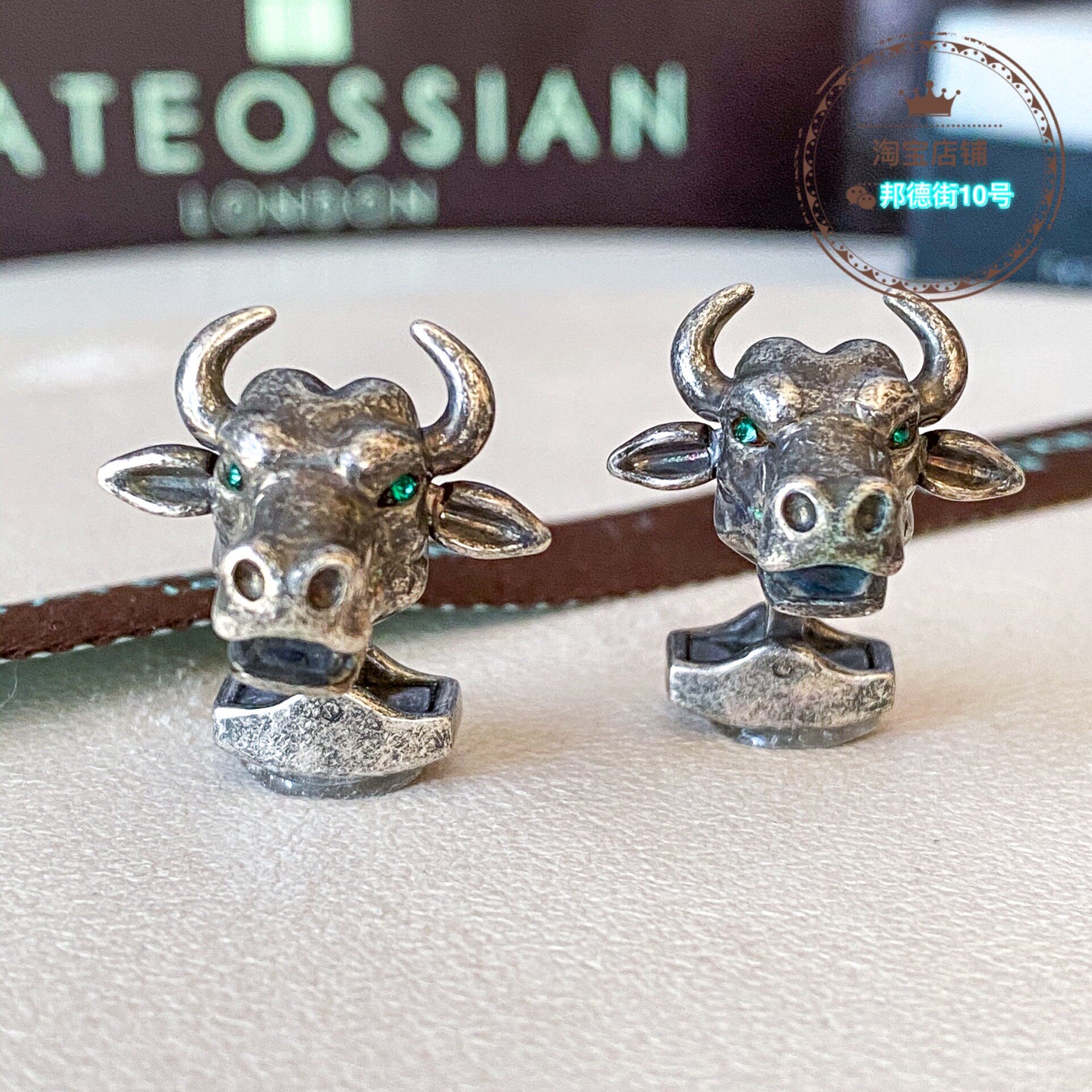 现货英国tateossianrt年牛限定机械公牛青铜镀金男士袖扣