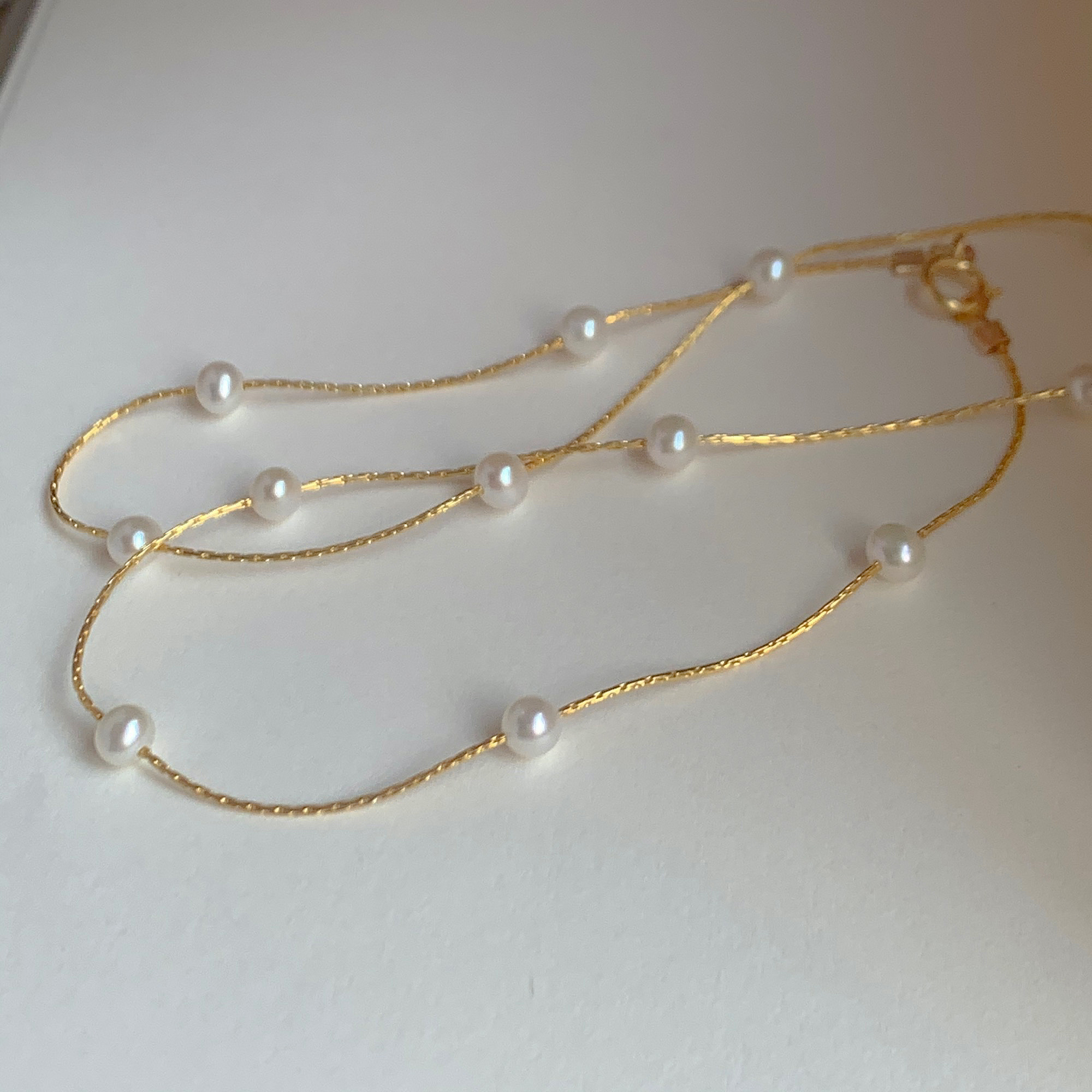 繁星点点14k包金天然baby迷你珍珠满天星项链锁骨项链