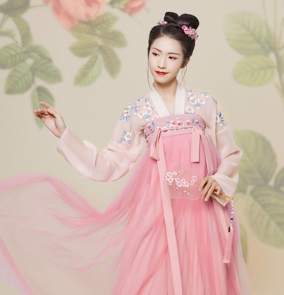 汉服女墨兰同款出租粉色齐胸襦裙六一晚会演出服民族服装