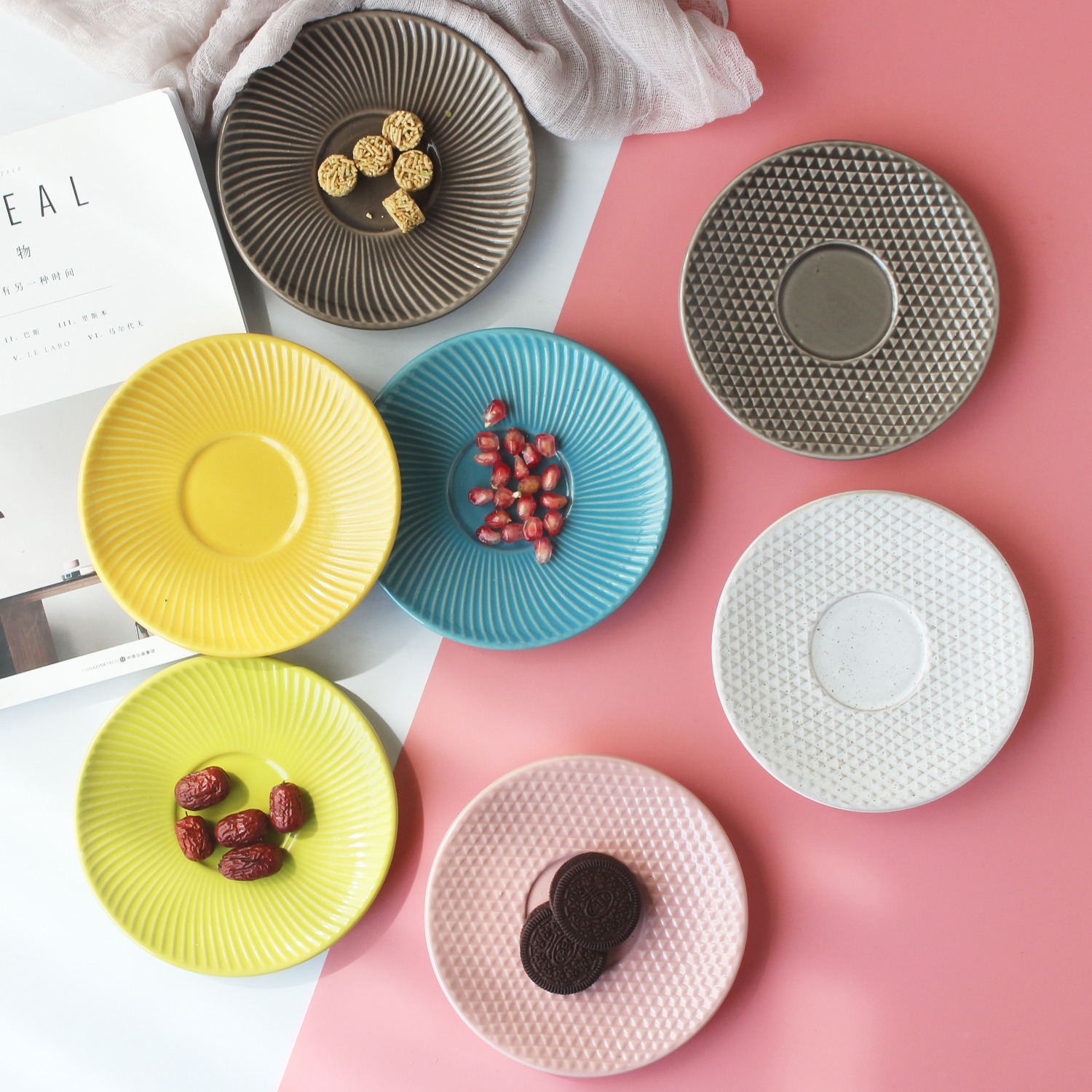 欧式陶瓷碟子家用个性创意吐骨碟垃圾盘6寸清新可爱小盘子蛋糕碟