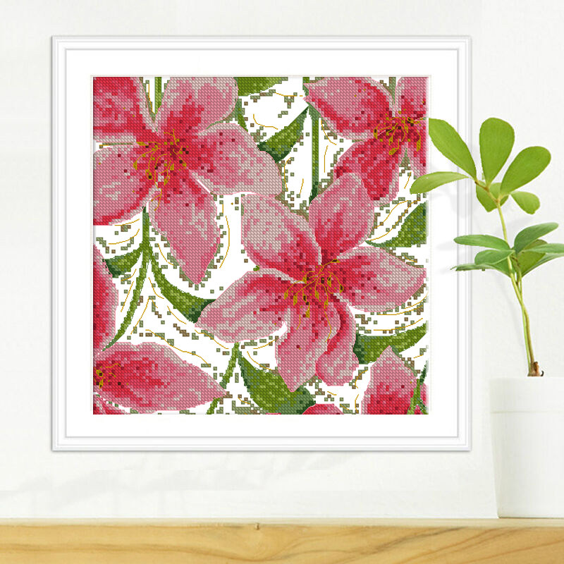 2021新款妮妮手工杂志十字绣diy材料百合花套件十字绣套件