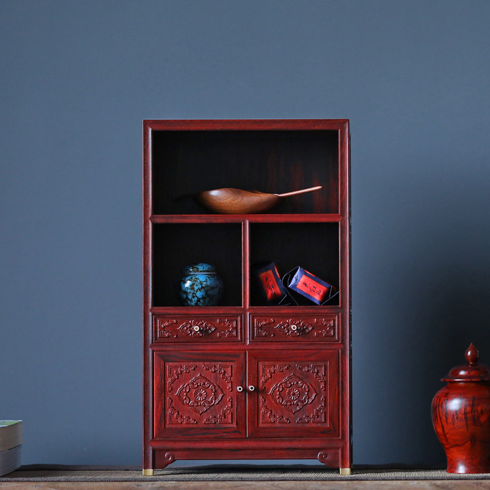 印度小叶紫檀茶边柜精工细作古风多宝格传统工艺摆件