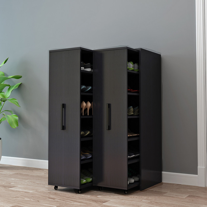 家用抽拉鞋柜隐藏收纳可移动带轮推拉鞋柜
