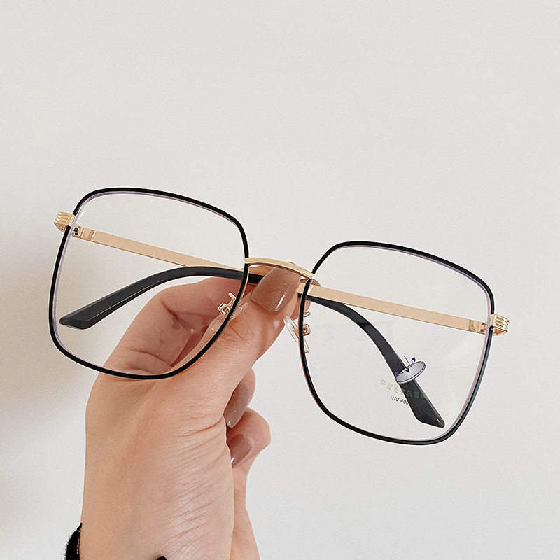 眼镜新款蓝光创意款大方框金属烤漆马卡龙网红定制成品光学镜