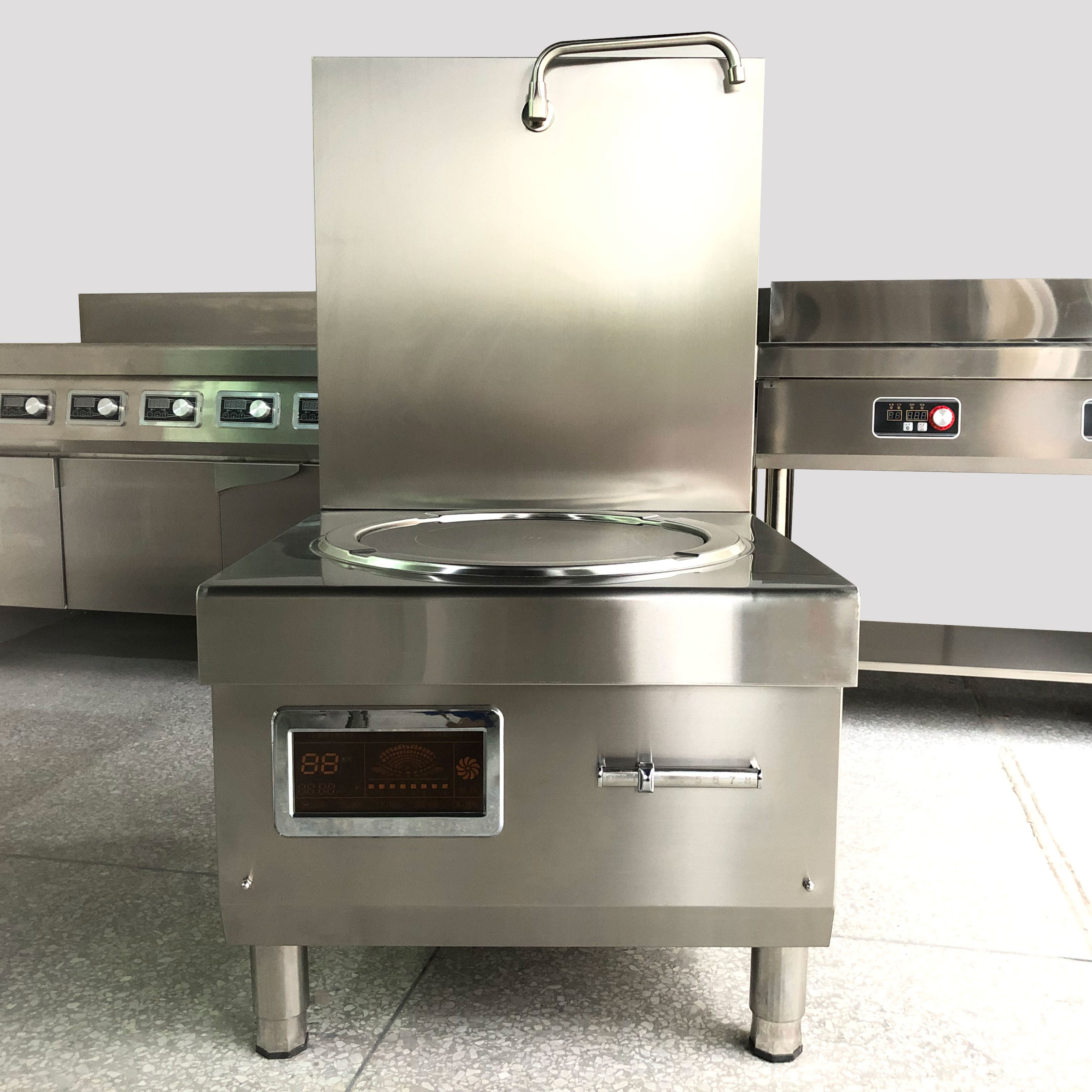 促销商用电磁15000w单头煲汤炉矮汤炉煮面炉猛火炉配500专用汤桶