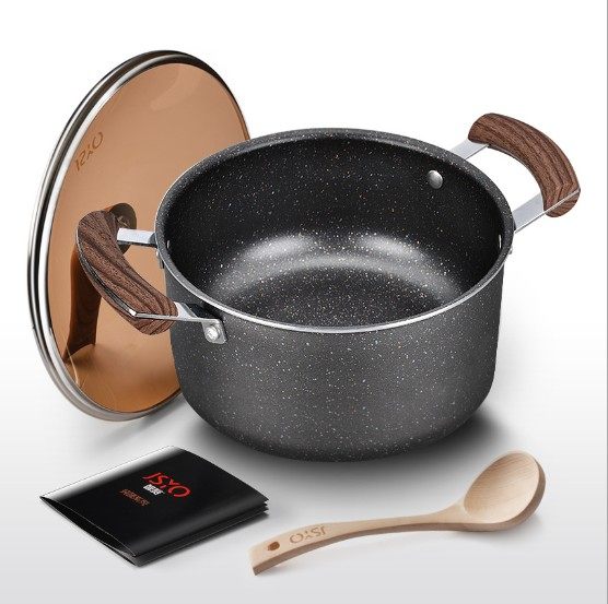 jsyo-智贤纯臻无烟不粘汤锅 天然麦饭石锅 无油烟锅 高档礼品锅