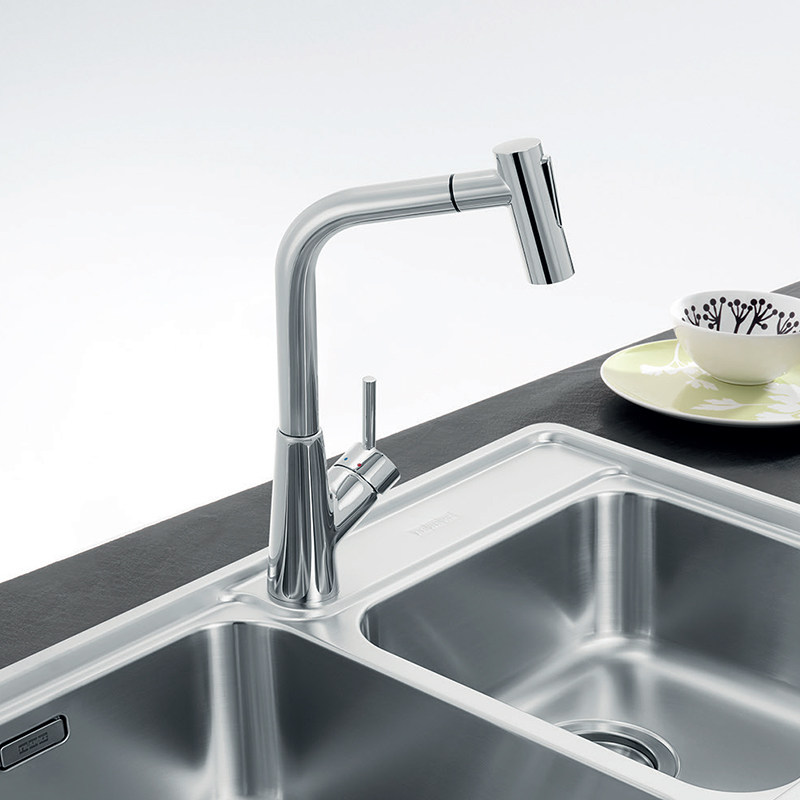 瑞士franke弗兰卡厨房水槽龙头镀铬花洒头抽拉冷热厨房龙头