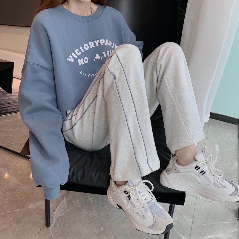 阔腿裤女秋冬高腰垂感直筒宽松百搭显瘦学生休闲运动裤子女潮ins