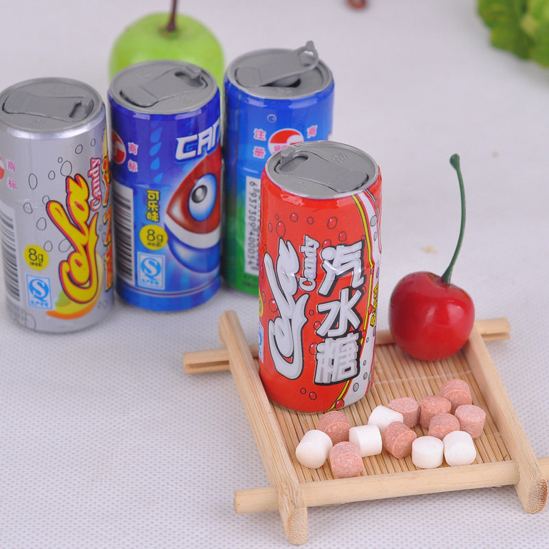 8g30瓶绍佳汽水糖果雪碧可乐柠檬8090怀旧糖果