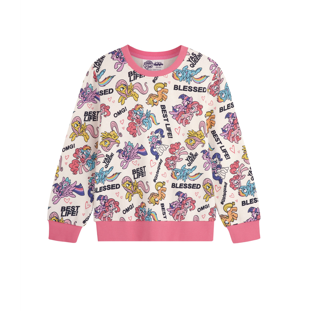 [小马宝莉ip]班尼路童装春秋冬印花女童卫衣纯棉长袖t恤圆领上衣