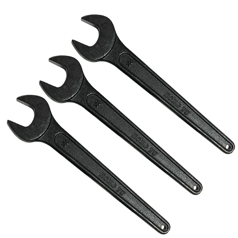 宏图单头开口呆扳手叉口锻打发黑重型加厚机修五金工具17 120mm