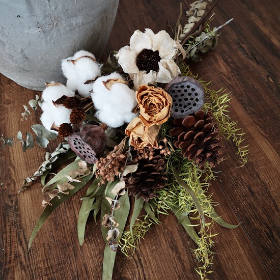 文艺干花松果棉花尤加利ins北欧清新家居装饰摆件干花