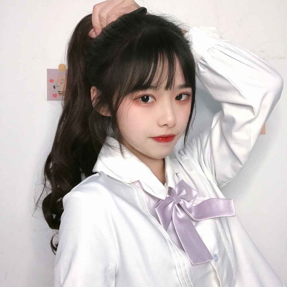 马尾逼真网红梨花抓夹自然假发波浪大波卷发马尾