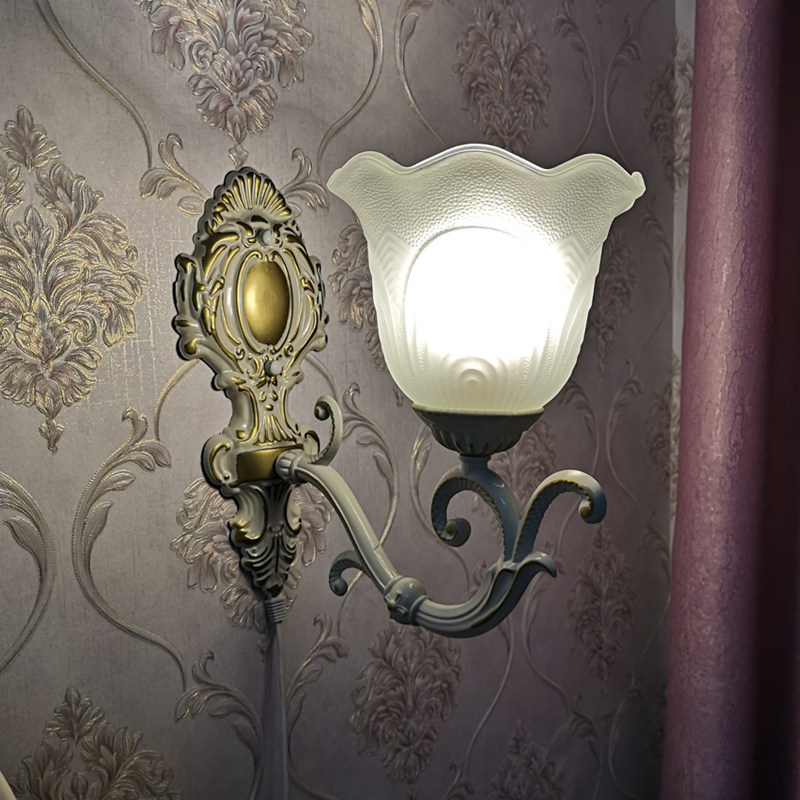 欧式风格床头壁灯 简欧田园客厅卧室楼梯创意led电视背景墙壁灯具