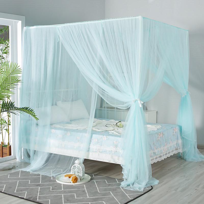 高档欧式简约加厚方形蚊帐15米烤漆支架18m蚊帐