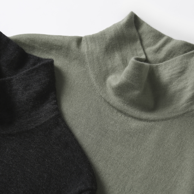 男士高端羊绒衫100%山羊绒精纺羊绒衫半高领48支打底衫立领毛衣薄