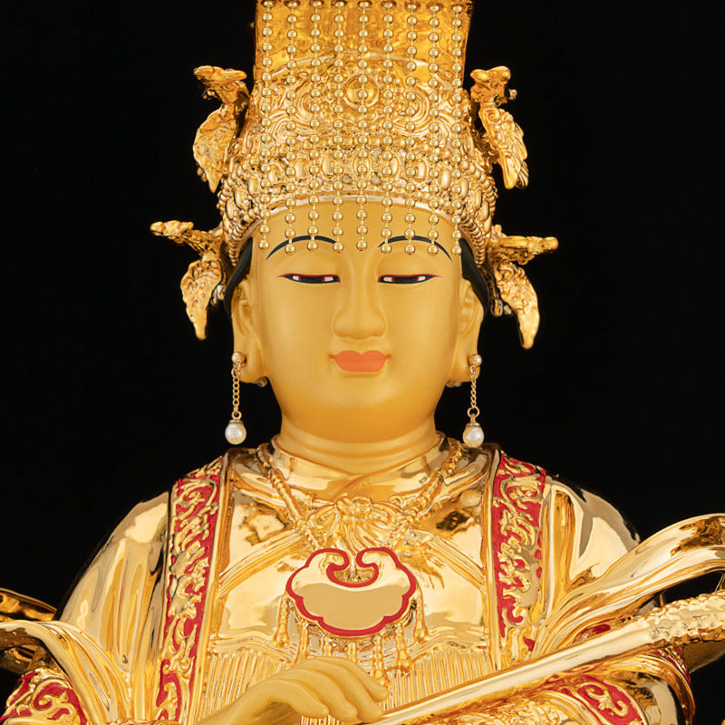 娘娘海神台湾鎏金纯铜妈祖神像天上圣母天妃摆件