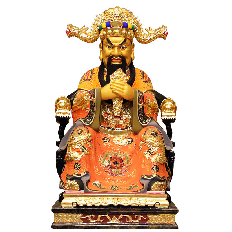 台湾木雕雕龙五爷佛像五台山龙五爷神像财神广济摆件