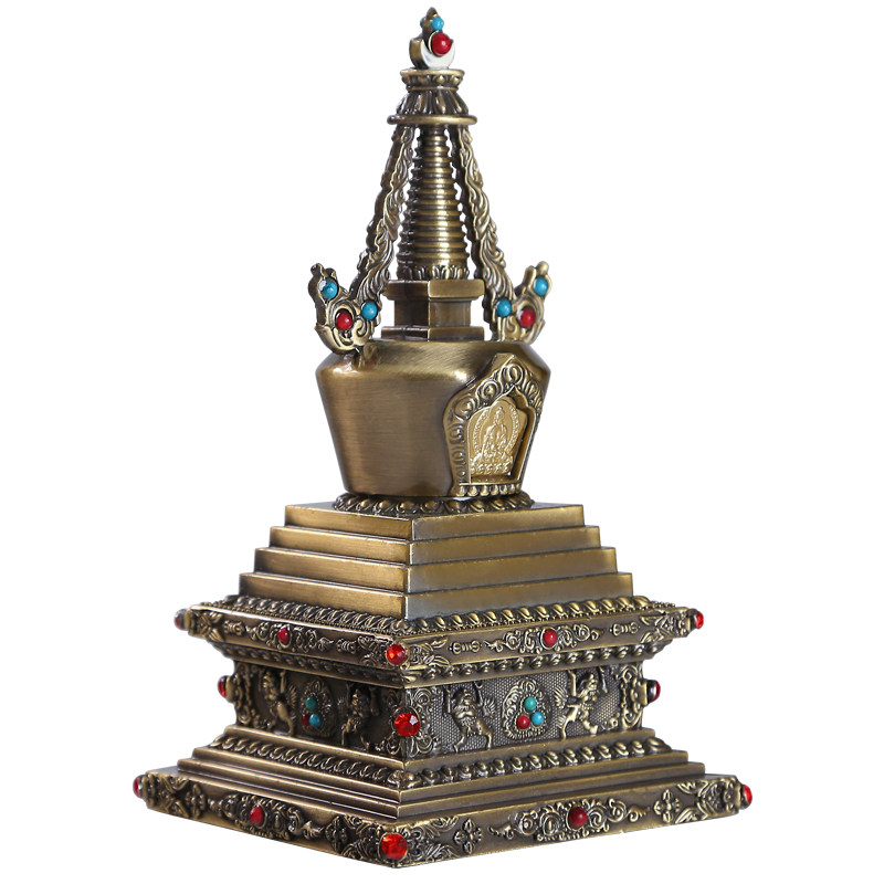 憬鸿菩提塔舍利塔佛塔密宗法器佛教用品释迦摩尼家用摆件大号21cm