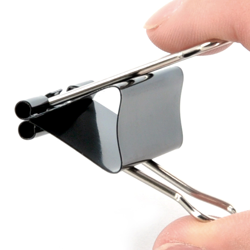 长尾票夹办公用品小中大号长尾夹文具小铁夹子燕尾夹金属黑色文件票据