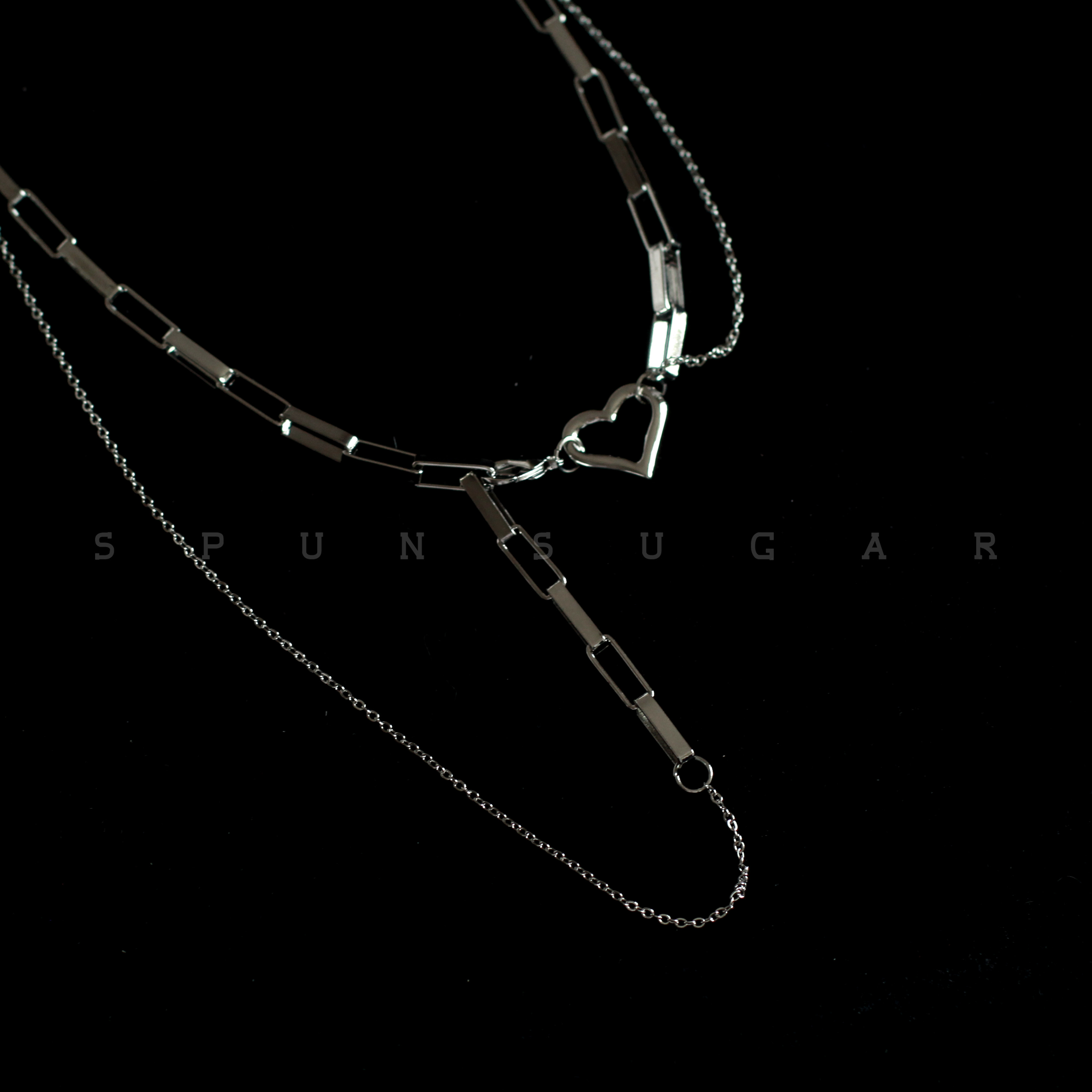 爱心锁链欧美设计ins街头小众品牌金属链条项链