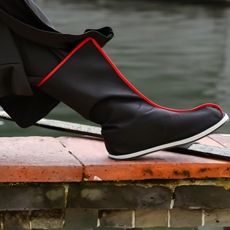 古装靴子长筒靴古代官员官靴cos汉服鞋男长靴古装男鞋子男靴古风