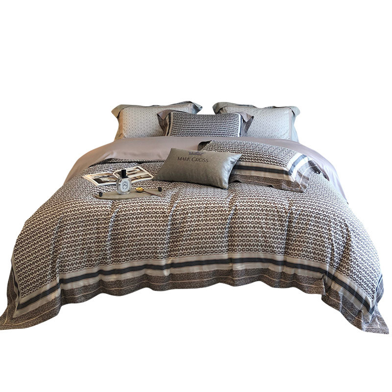 高端欧式双人床单丝床单被套宽边件套120支四件床品套件