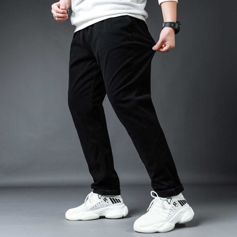 男士日常上班族穿搭休闲裤纯棉宽松加肥加大码肥休闲裤