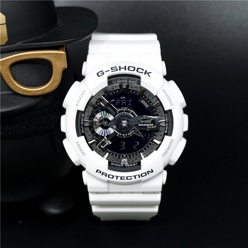 白色系色系卡西欧运动gshock手表男表ga110gw7arglp日韩腕表