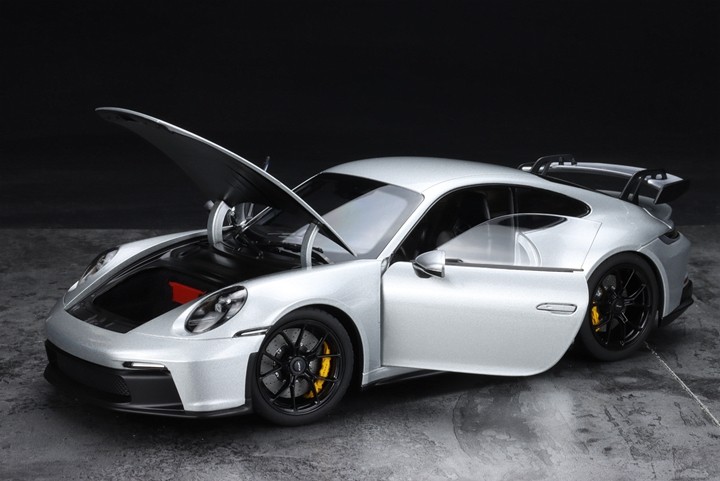 诺威尔norev1保时捷gt32021蓝色银色合金车模火车