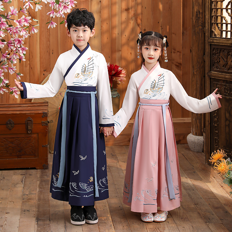 儿童古装男女女童搭配款中国风春秋国学汉服唐装